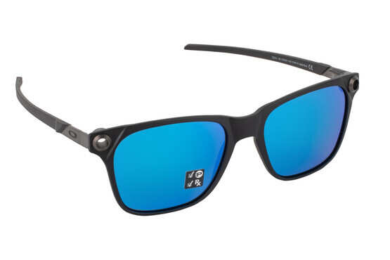 Oakley Standard Issue Apparition Matte Black Glasses with Prizm Sapphire Lens have stainless steel temples
